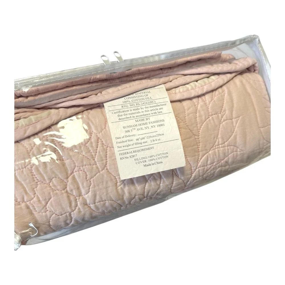 Rare Carleton Varney Live Vividly Quilted‎ 100% Cotton Coverlet 90